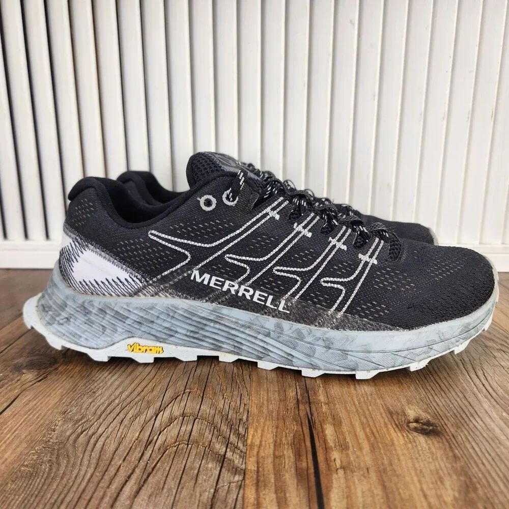 Merrell Moab Flight Trail Running Shoes Womens Sz 10 Black Vibram Hiking J066820